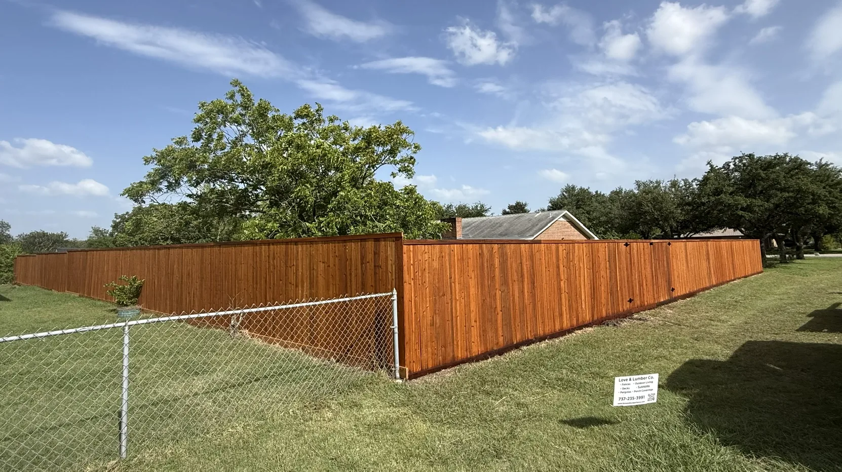 Finished fence project by Love & Lumber Fence Co.